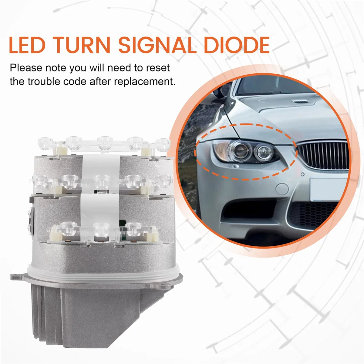 Imagem -06 - Led Turn Signal Bulbo Diodo Módulo Indicador Lado Direito Bmw E90 E91 Lci 328i 335i m3 63127245814 Novo