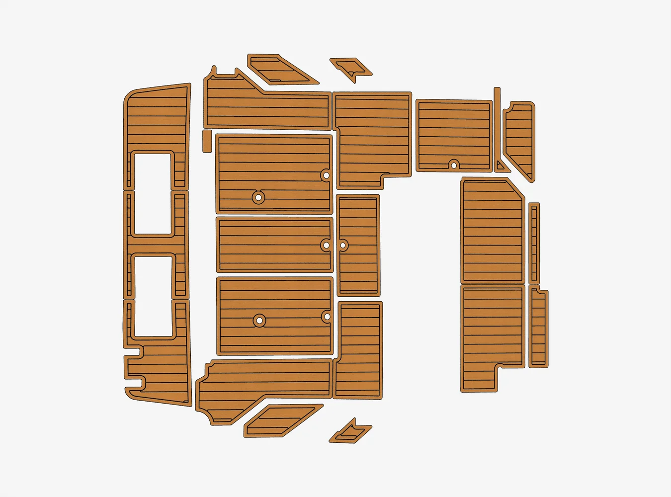 

1986-1989 Sea Ray 300 Sundancer 1/4 дюйма, 6 мм, пена EVA, нескользящий морской коврик из тикового дерева, настил из ПВХ, водный ковер, морской пол