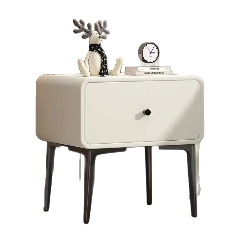 

Solid wood bedside table home bedroom 2025 new light luxury high-end small storage integrated bedside table