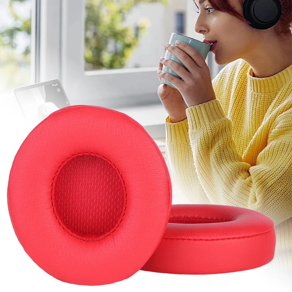 Ear Pads Cushions Protein Leather Cushions Cover Earmuff Ear Cups Repair Parts for Beats Solo 2 & Solo 3 Wireless Headphones