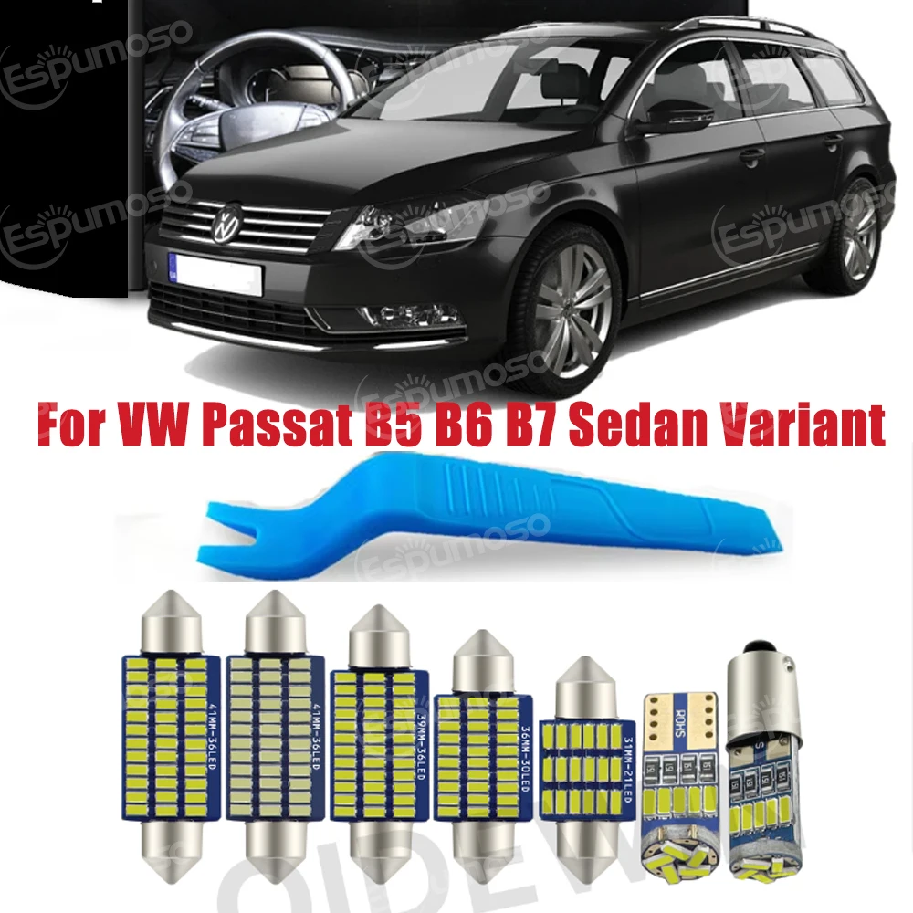 QIDE Canbus bombillas de coche LED Interior mapa cúpula Kit de luz para Volkswagen VW Passat B5 B6 B7 Sedan variante 1997-2011 2012 2013 2014