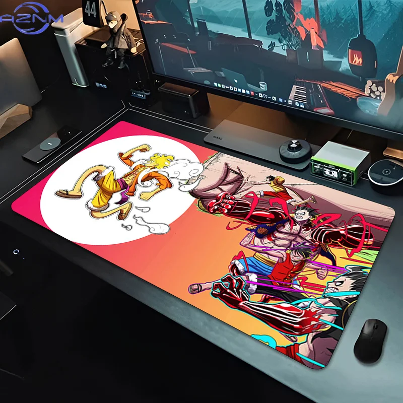 Oversized Wide Desktop Anime Mat one piece luffy Mouse Pad Large E-sports Gamer Mat Gaming Computer Keyboard Pad Rubber Mausepad