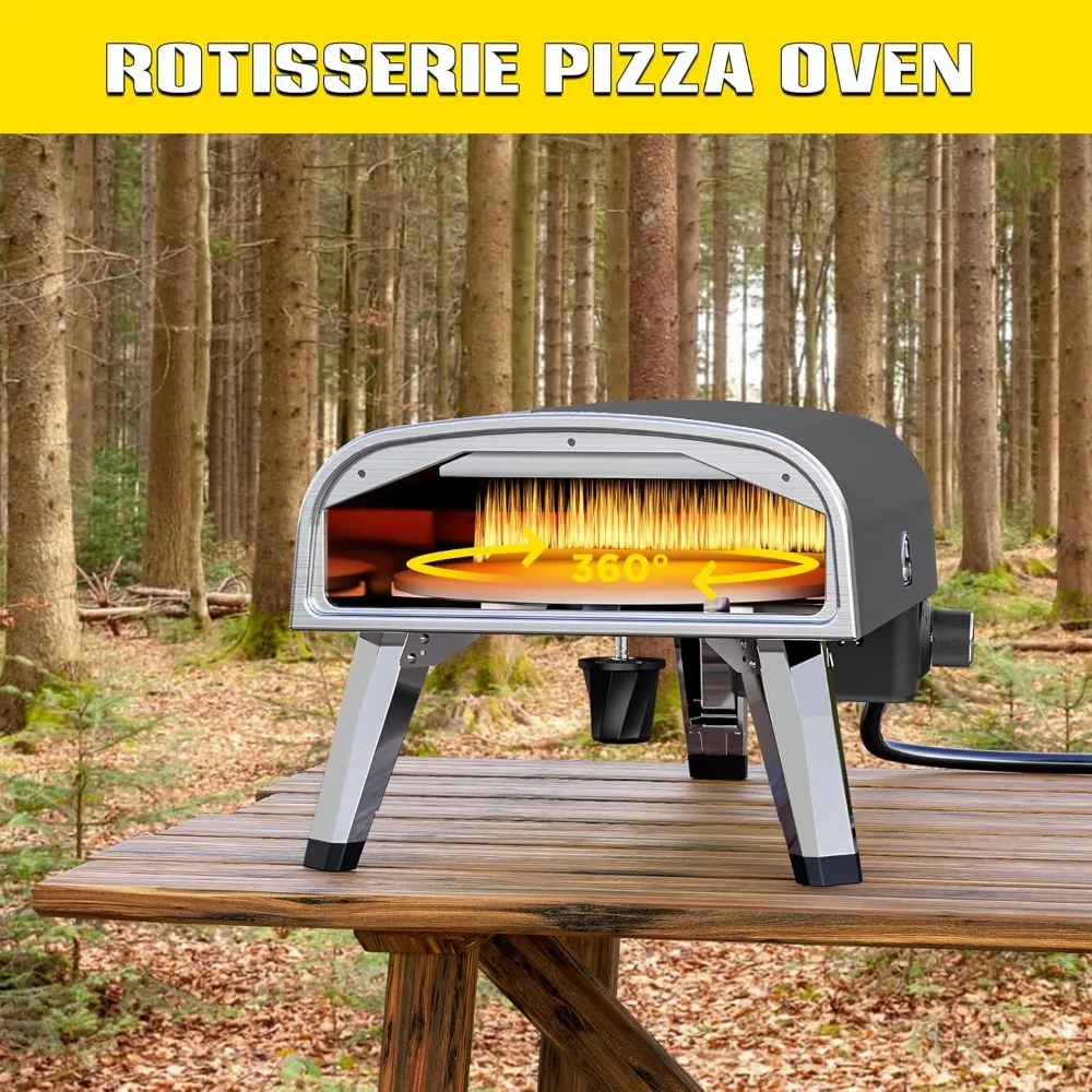 Outdoor Pizza oven gas oven outdoor Portable stainless built thermometer 12 inch cooking propane