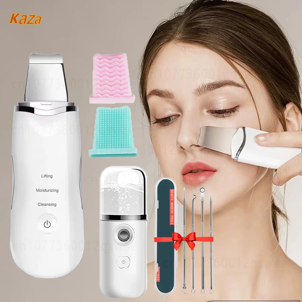 Ultrasonic Skin Scrubber Face Skin Spatula Blackhead Remove Deep Face Cleaning Acne Pore Cleaner Shovel Facial Scrubber Peeling