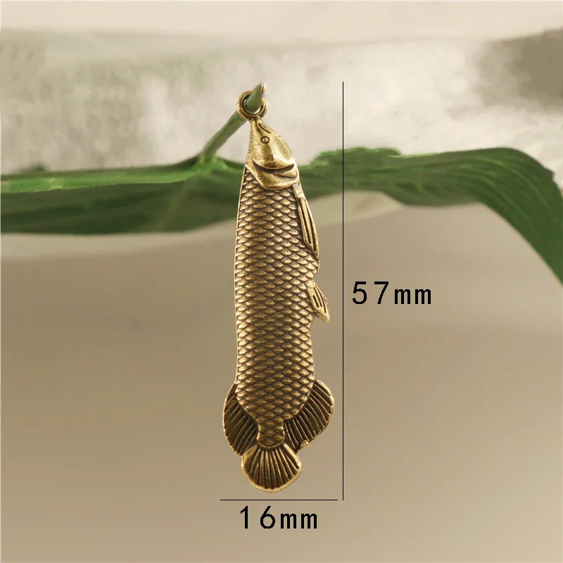 Pure Copper Gold Fish Pendants Key chain Brass Carp Key Chain Rings Hanging Jewelry DIY Car Fashion Accessories