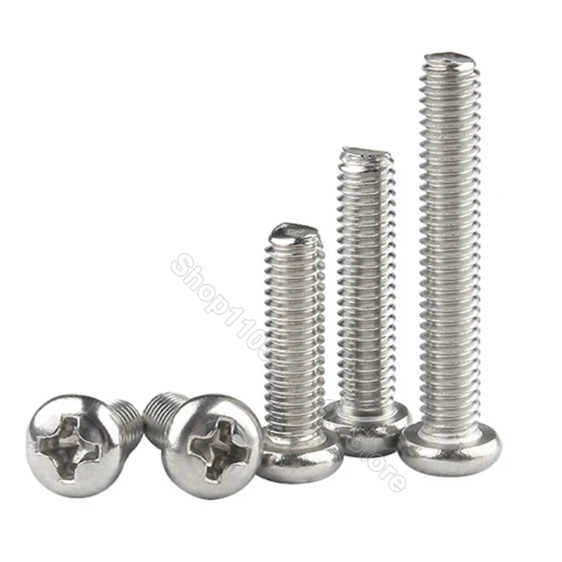 3-25 قطعة M6 M8 طويل GB818 A2 304 الفولاذ المقاوم للصدأ الصليب جولة فيليبس عموم رئيس مسامير التلفزيون الكمبيوتر البراغي طول = 6-100 مللي متر