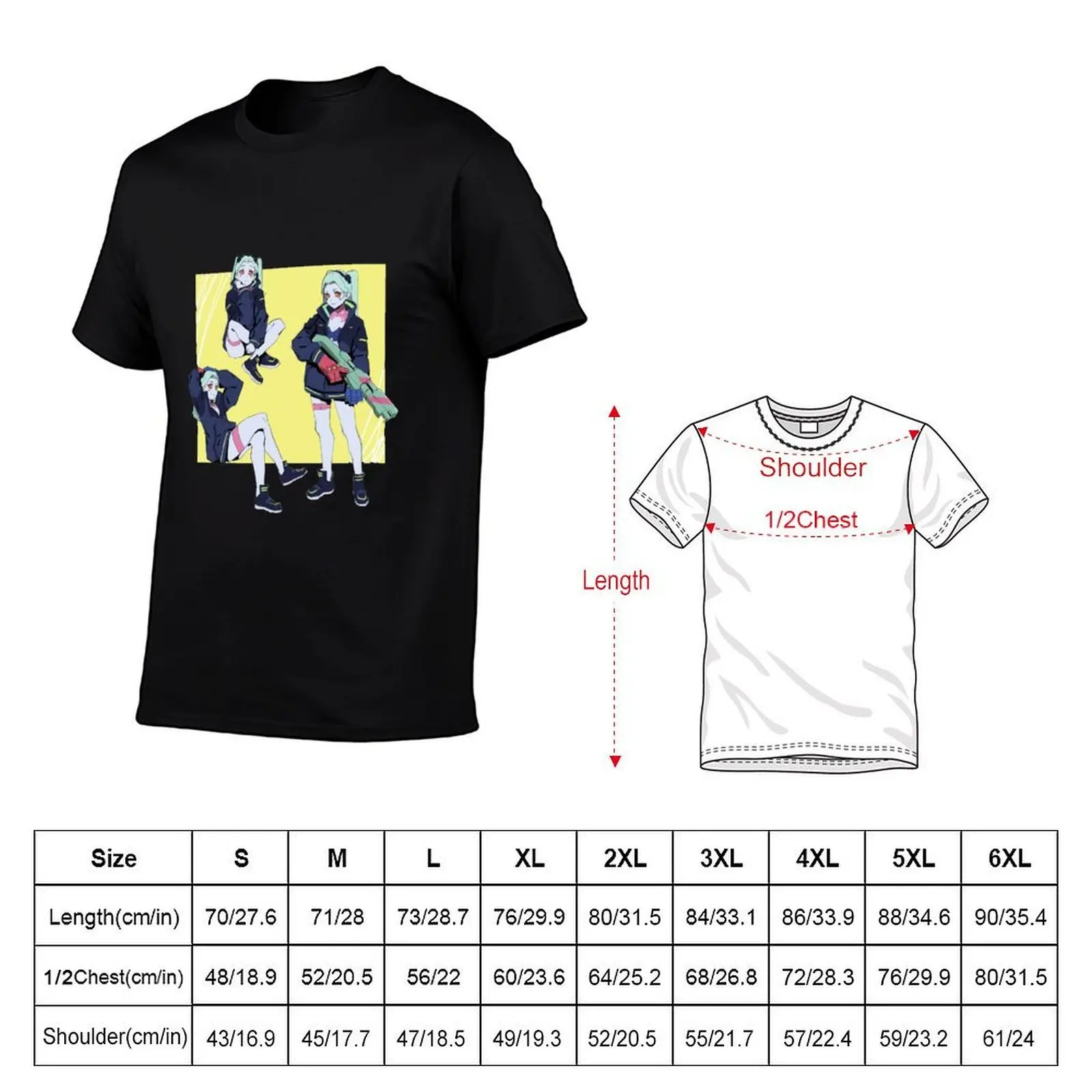 t shirts for Cyberpunk shirts T-Shirt t edgerunners t soft man Rebecca - shirt oversize anime cotton cotton man