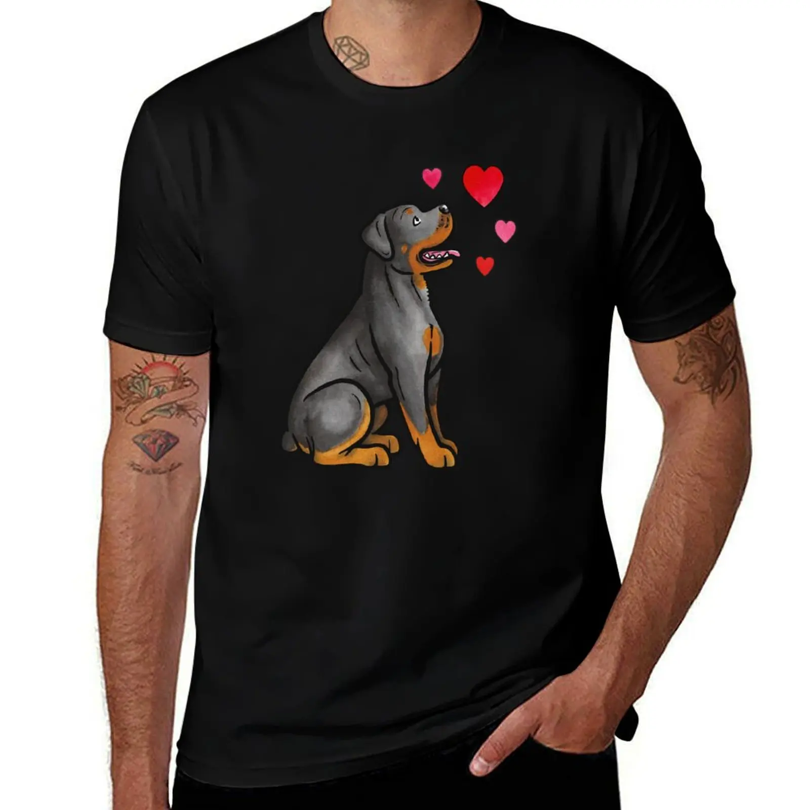 

Rottweiler love T-Shirt graphic t shirt vintage blanks custom t shirt mens graphic t-shirts hip hop