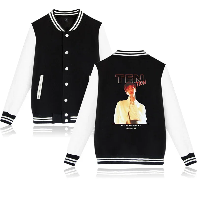 Ten Super baseball jacket coat fashion hip hop men women hoodie sweatshirts long sleeve male hoodies jackets tops plus size