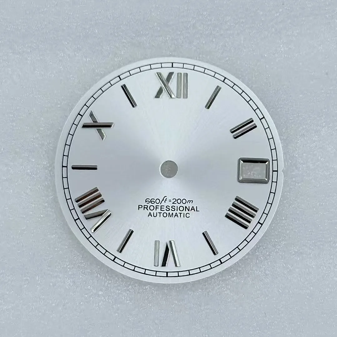 

28.5mm No Logo Sunburst Rome Dial Fit NH35/NH36 Automatic Movement No Luminous Custom Logo Watch Modification Accessories