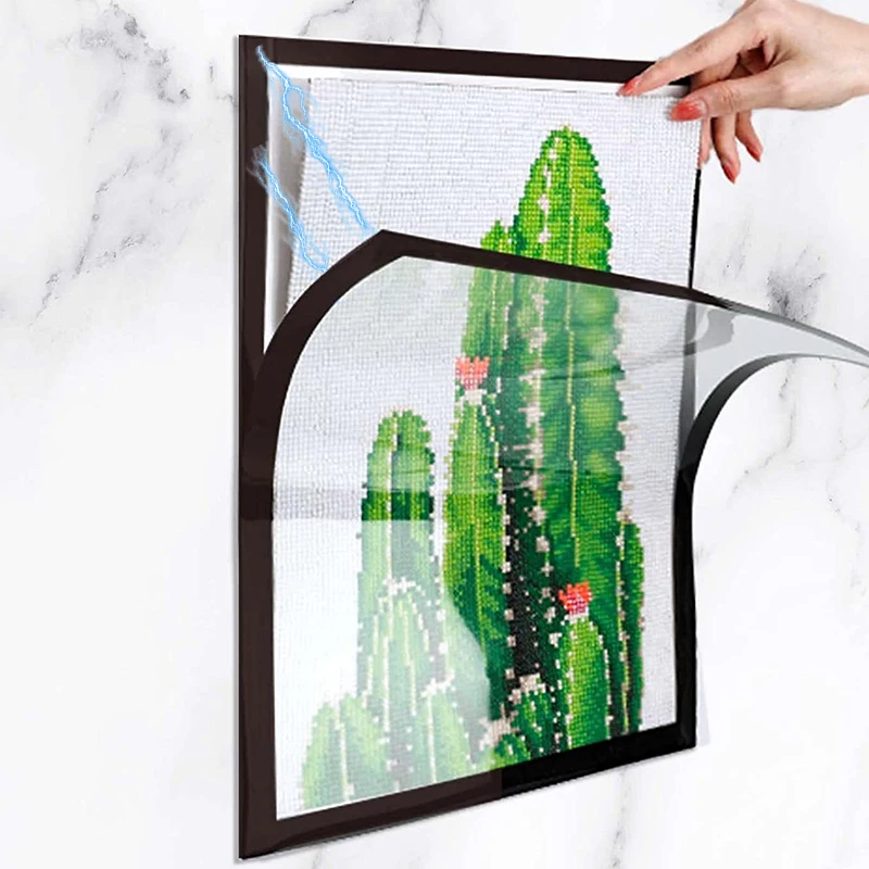 A3 A4 A5 A6 Self Adhesive Magnetic Photo Frame Sheet Black Removable Picture Frame for Fridge Glass Window Door Decoration