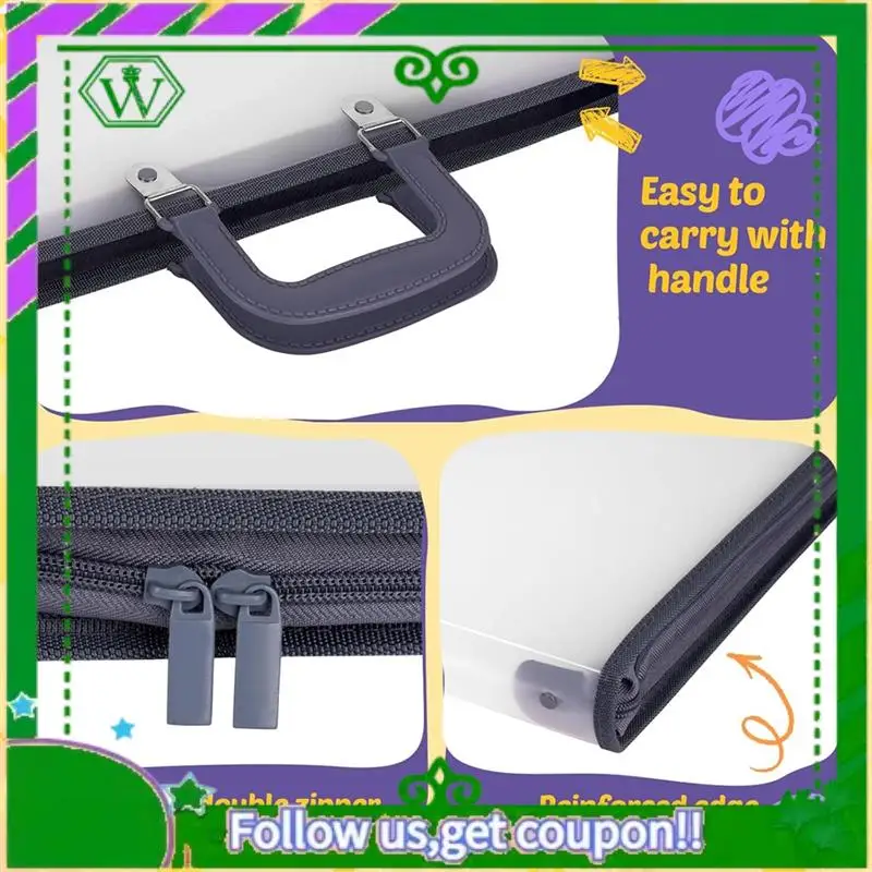 信頼性の高いアートポートフォリオバッグ収納本ポスター収納袋ジッパーとハンドル付きアートポートフォリオフォルダーポスター、ペイント用