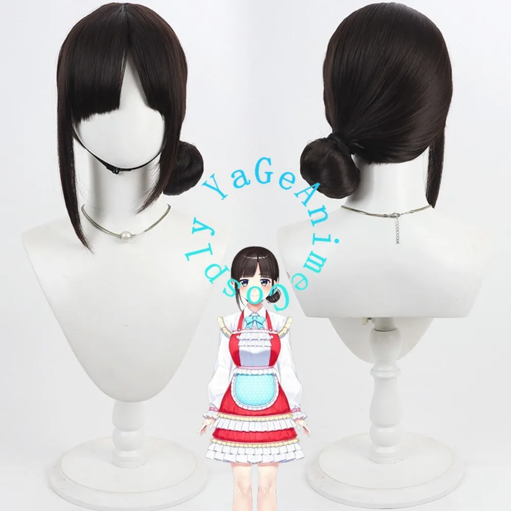Suzuka Utako Cosplay Wig Realistic Scalp Updo Hair for Christmas Festival Live Stage and Photography
