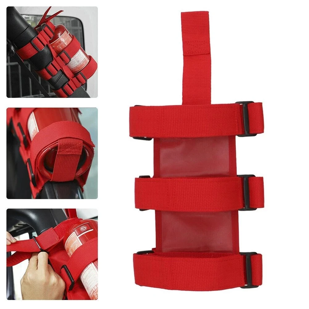 Adjustable Car Roll Bar Fire Extinguisher Holder Mount Bracket Belt for Off-road vehicl YJ CJ TJ JK JL 1987-2019 Car Accessories