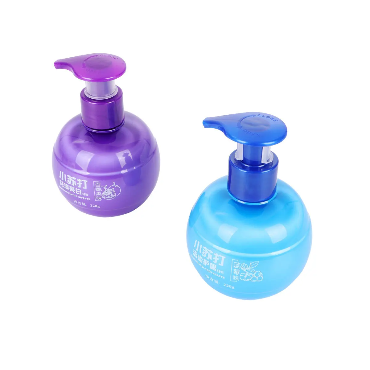 Baking Soda Toothpaste 2 Bottles Teeth Whitening Oral Care Fruity Flavor Blueberry Dental Tool Soda