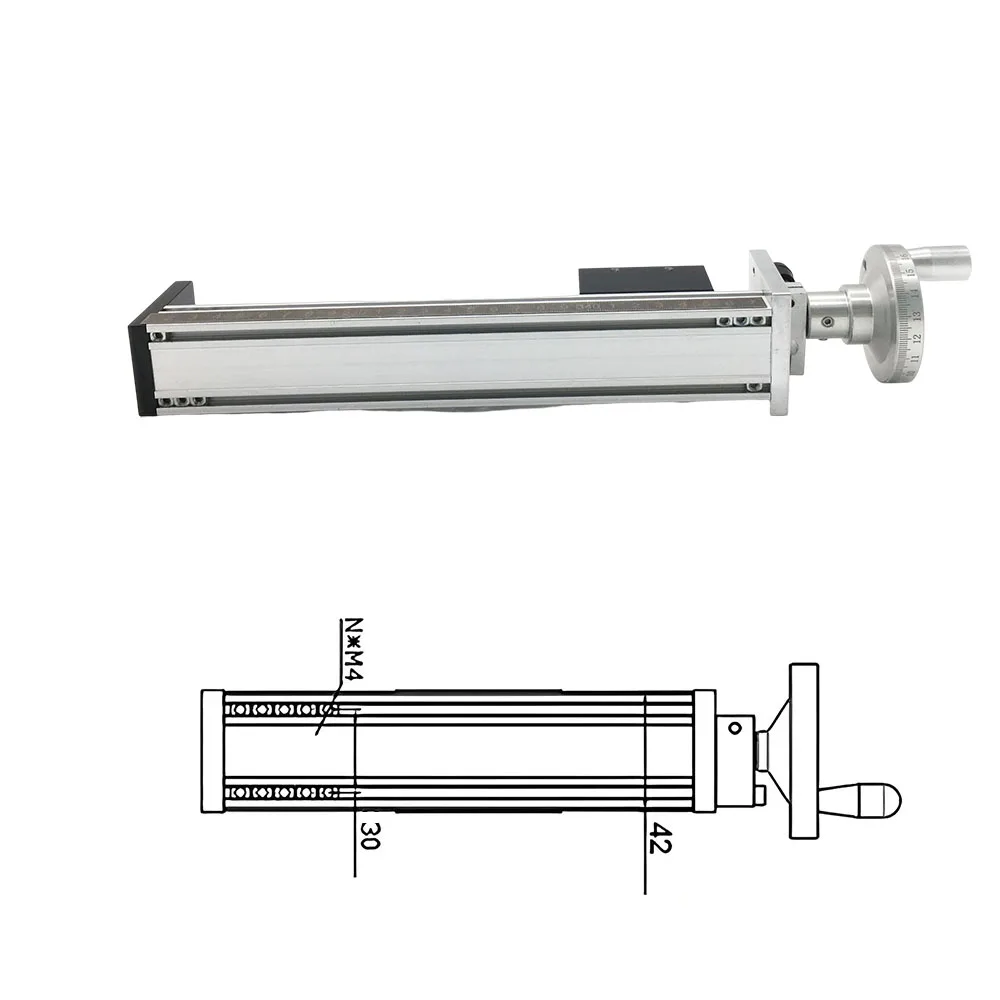 Imagem -04 - Cnc Guia Linear Deslizante Manual Tabela Ballsscrew Sfu1204 1605 1610 Curso de 100 1000 mm Bancada Rod Eixo Óptico Stage
