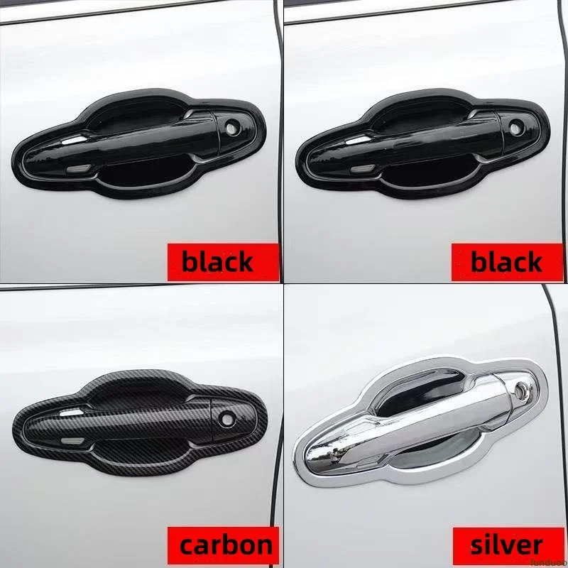 Glossy Black Chrome Car Door Handle Cover Trim Sticker Styling Accessories For Toyota Highlander Kluger/Harrier/Tacoma 2015-2019