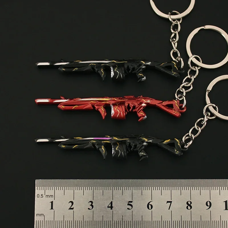 8cm Valorant Melee Reaver Weapon Model Keychain for Men Singularity Ares Skin Metal Key Ring Fans Car Bag Decoration Jewelry