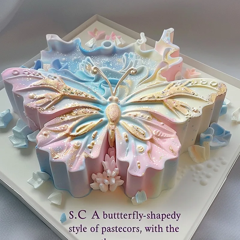 3D Butterfly Candle Mousse Cake Silicone Mold DIY Handmade Aromatherapy Plaster Ornament Molds For Jewelry Resin Making