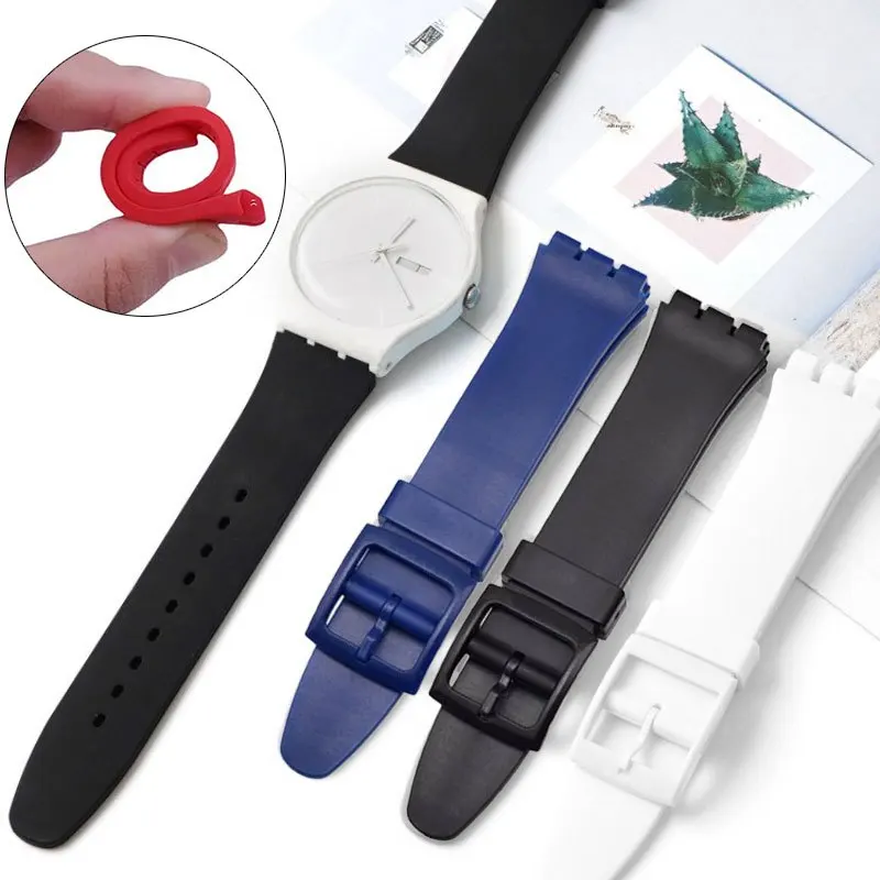 Geeignet für Swatch Silikonarmband 17 mm 19 mm 20 mm Three Eye Series Modisches und weiches Ersatzarmband