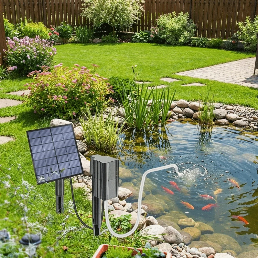 Oxygenator Low Noise Solar Powered Pond Aerator High Efficiency Energy Saving Solar Air Pump Durable Aquarium Aerator Pond