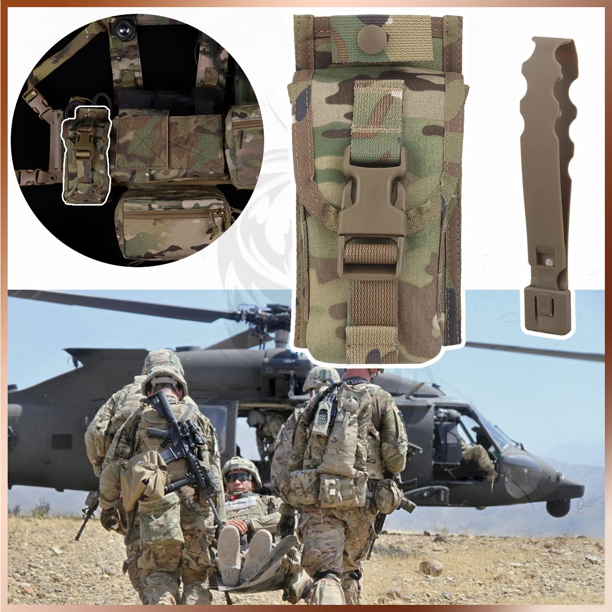 Tactical MOLLE Quick Release Medical Kit Pouch Scissors Emergency Medical Storage Bag Trauma Kit Pouch Security Survival Gear