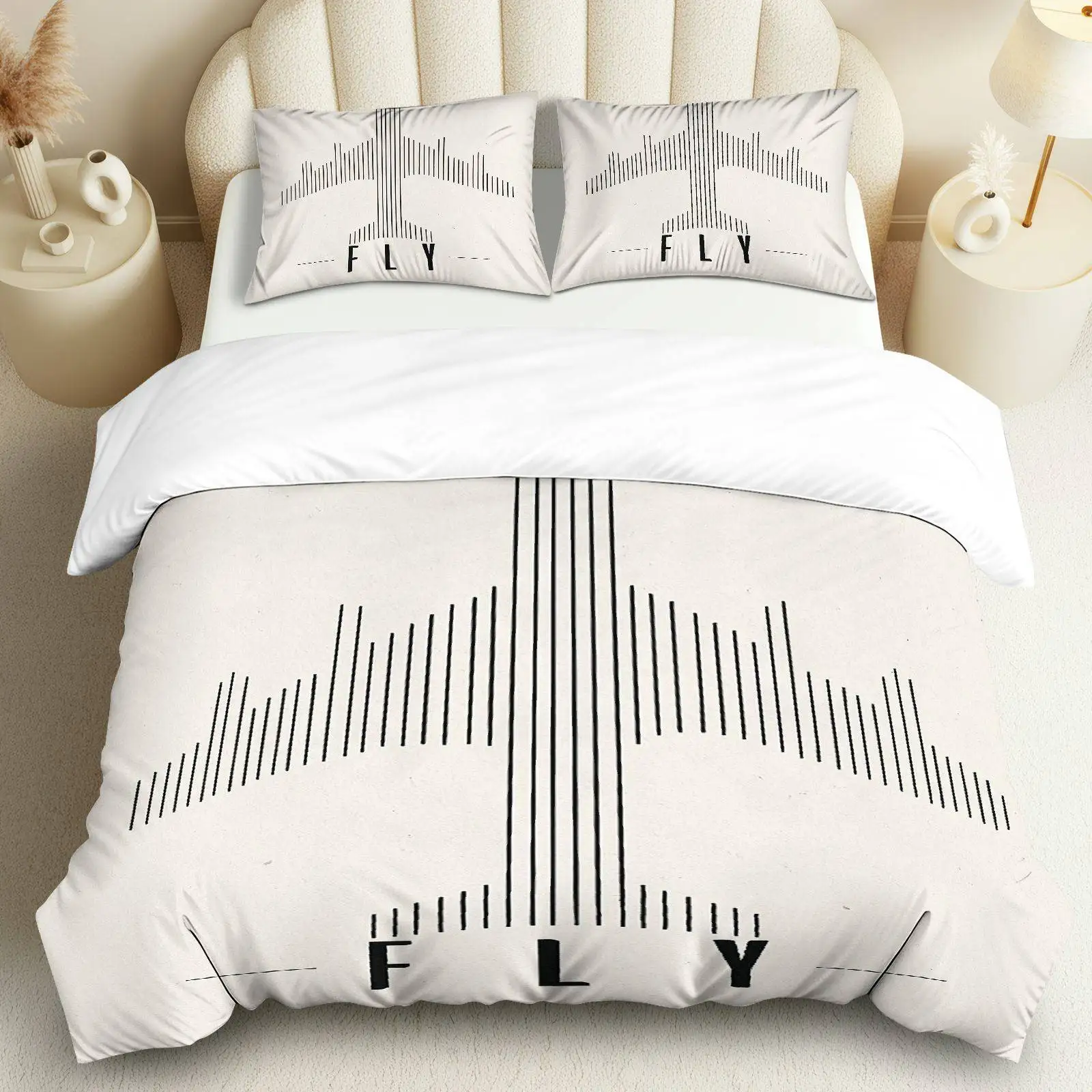 

3PCS Duvet Cover, 1 Duvet+2 Pillowcases(Without filler), Airplane Pattern Suitable for decoration Bedroom, Guest Room.
