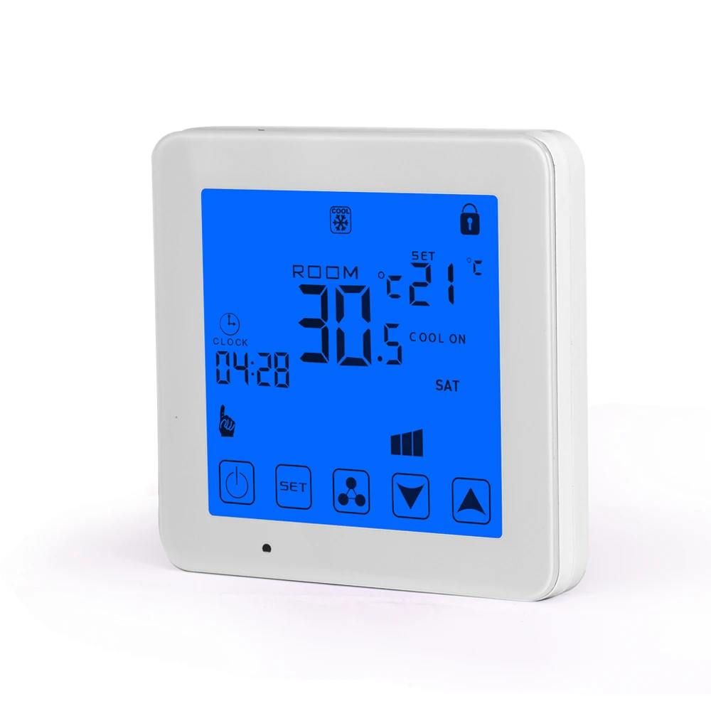 Remote Control Sistem HVAC HY08AC, AC Ruangan, WiFi, Fan Coil Thermostat