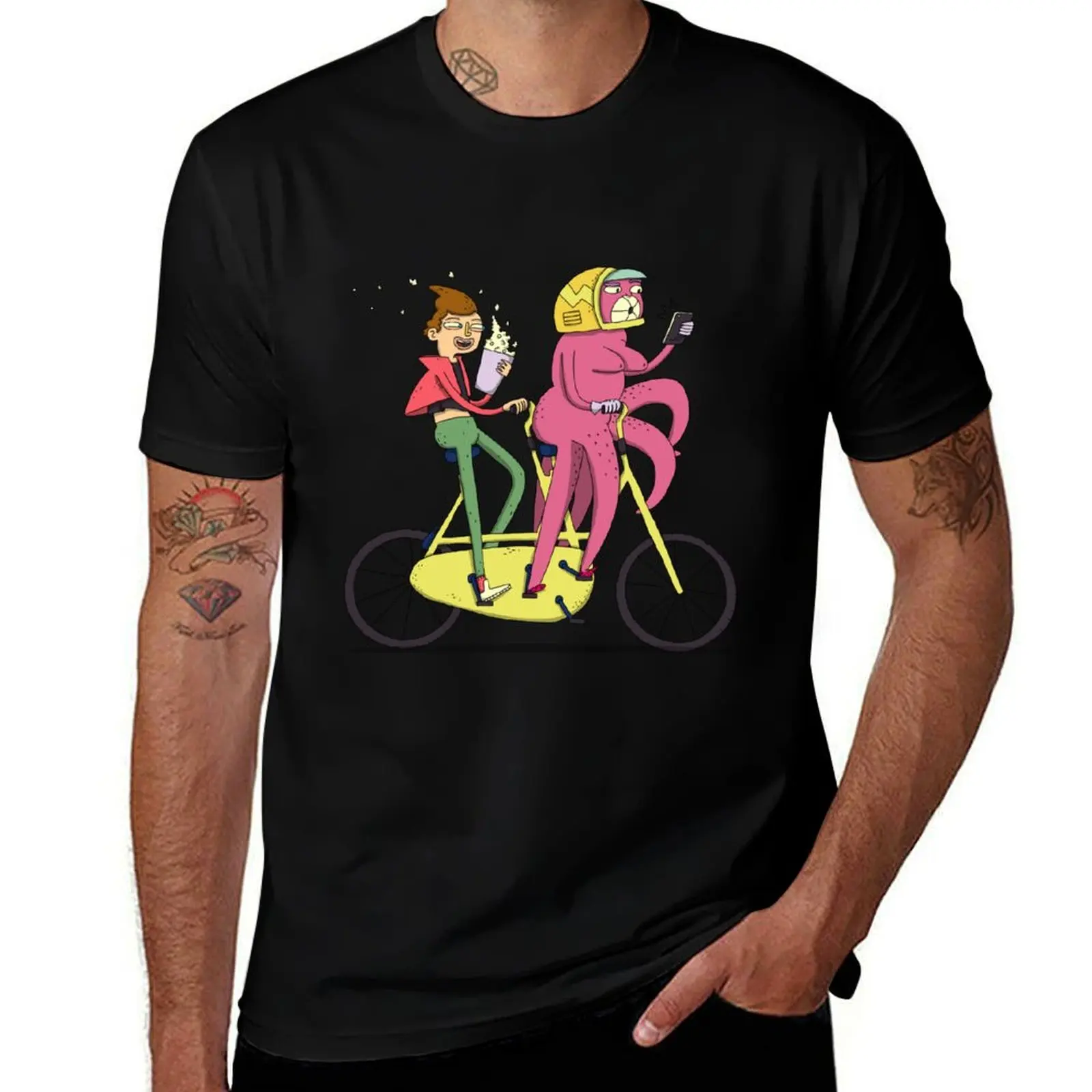 

Two Silly men on Their Tandem Bike T-Shirt man t shirt designer t shirts for man slim fit T-Shirt