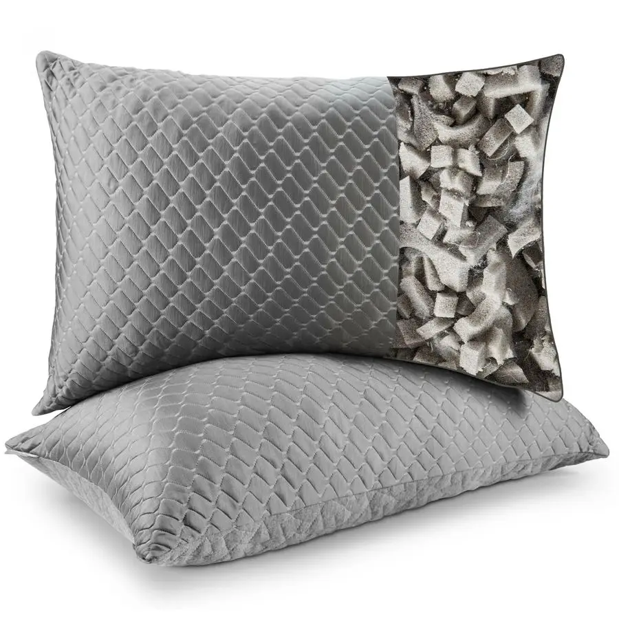 

Memory Foam Pillows Standard Size Set of 2, Shredded Memory Foam Pillows, Cooling Pillow for Sleeping, Adjustable Bed Pillows fo
