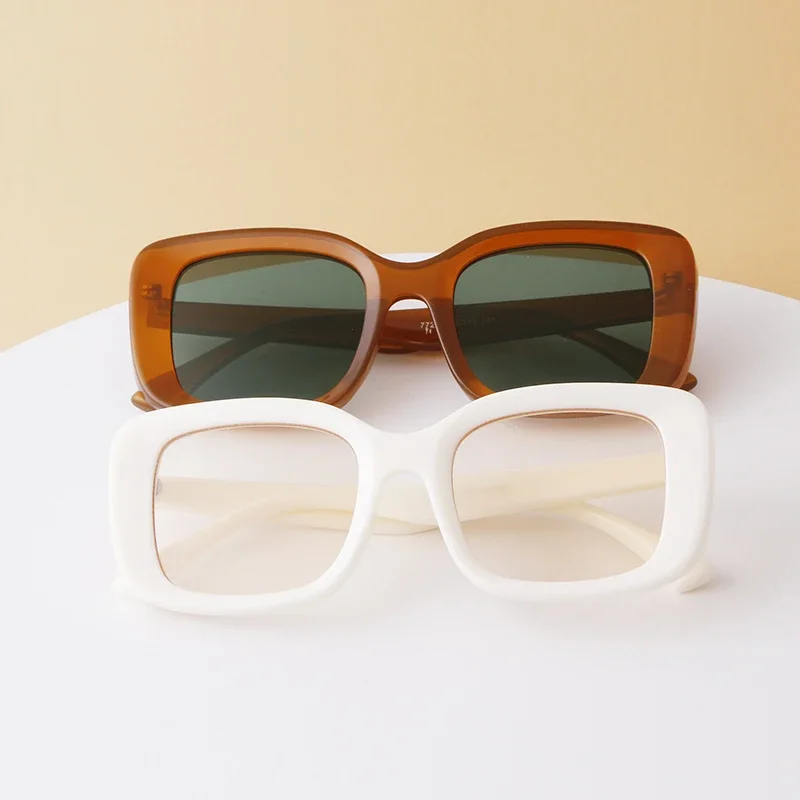 

Fashion Square Oversized Women Sunglasses 2024 Brand Design Gradient Brown Green Lens Eyewear Shade Retro Men Sun Glasses UV400