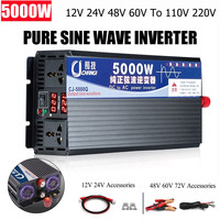 Pure Sine Wave Inverters 4000W 5000W 3000W Double EU Socket DC 12V 24V 48V to AC 110V 220V 50Hz/60Hz Voltage Converter