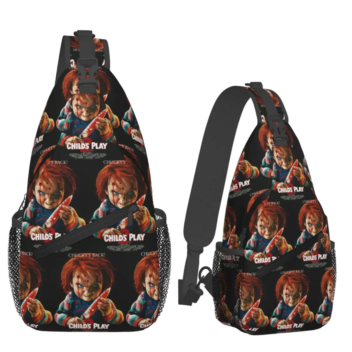 

Good Guys Child's Play Chucky Chest Bag Men Sling Crossbody Backpack Chest Bag Traveling Hiking Daypack Shoulder Bag
