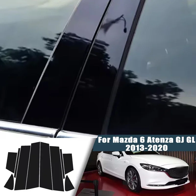 

For Mazda 6 Atenza GJ GL MK3 2013-2020 2014 2015 Window Center Pillar Film Trim Cover B C Posts Sticker Column Car Accessorie