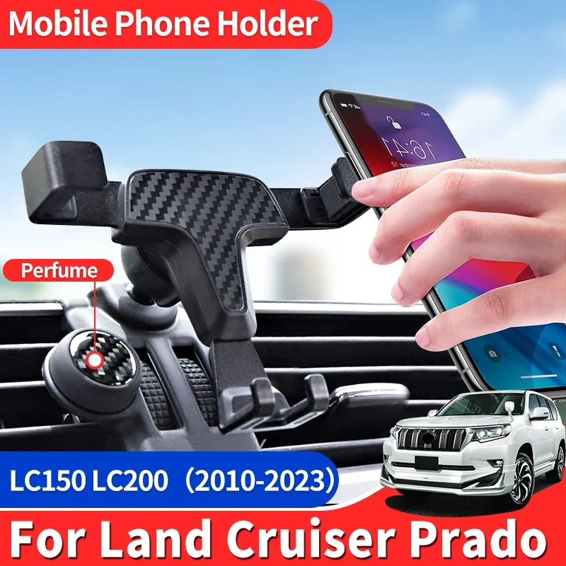 For Toyota Land Cruiser Prado LC150 LC200 2010-2023 Air Vent Automatic Clamp Phone Holder Mount Interior Upgrade Accessories