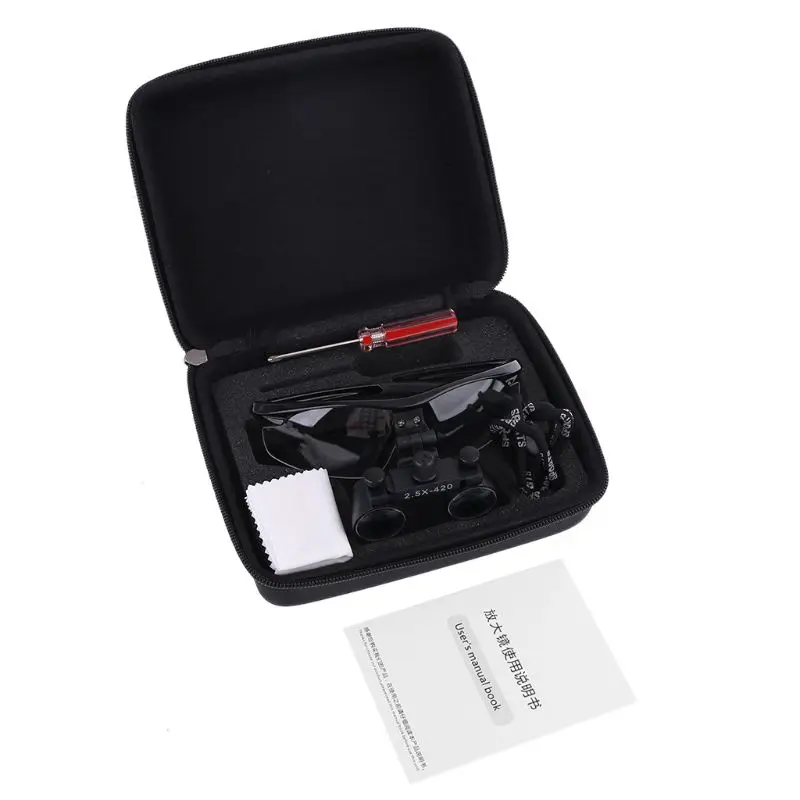 Lupa Binocular Odontológica 25x 35x Lupa Operação com Óculos Armação Metal Dropshipping