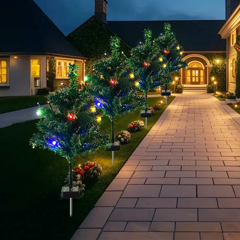 Solar betriebene Weihnachts baum Rasen Lichter im Freien führte Schneeflocke Weihnachts baum Solar Lichter Innenhof Garten dekorative Lichter