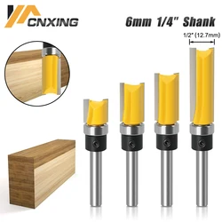 6มม./6.35มม.Shank Flush Trim Router บิตใบมีดแม่แบบแม่แบบบิตแบริ่ง1/2 