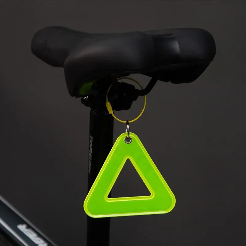 Reflective Triangle Hanging Tag Scratch Resistant High Brightness Safety Pendant for School Bags Bike Riders