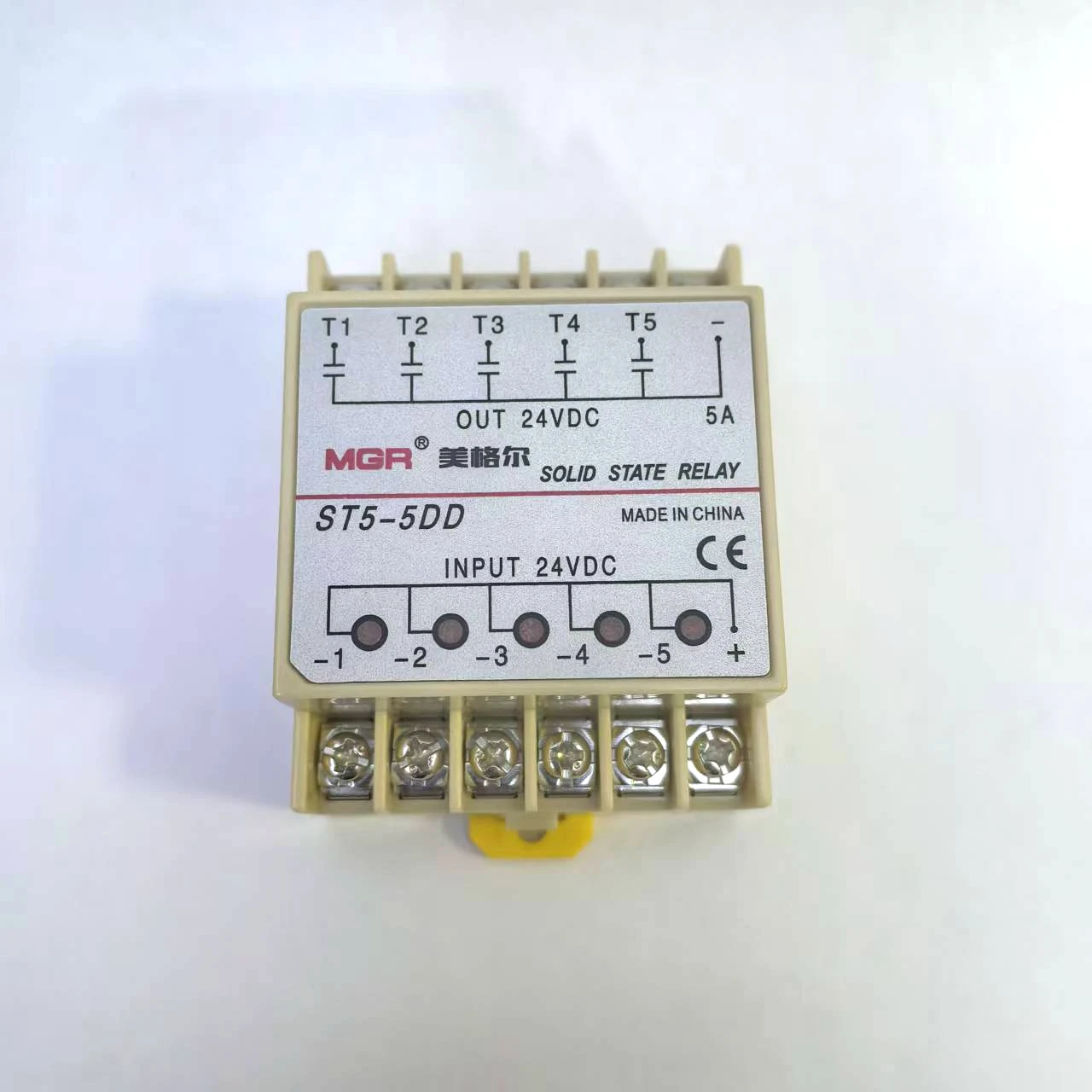 5 مجموعات ST5-5DD Din Rail مرحل الحالة الصلبة خمسة مدخلات وخمسة مخرجات 24VDC مرحلة واحدة نوع تيار مستمر
