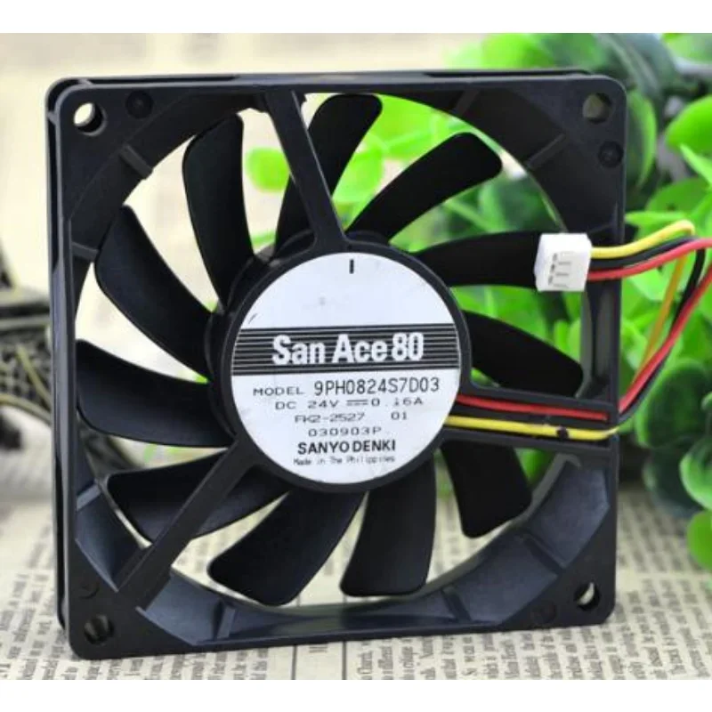 Nuova ventola di raffreddamento originale per SANYO 9PH0824S7D03 8015 8 cm 24 V 0,16 A Ventola di raffreddamento 80x80x15mm