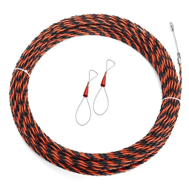 5-40m Length 5mm Fiberglass Electric Cable Tape Conduit Duct Cable Push Puller Tools Wheel Pushing for Wiring Installation