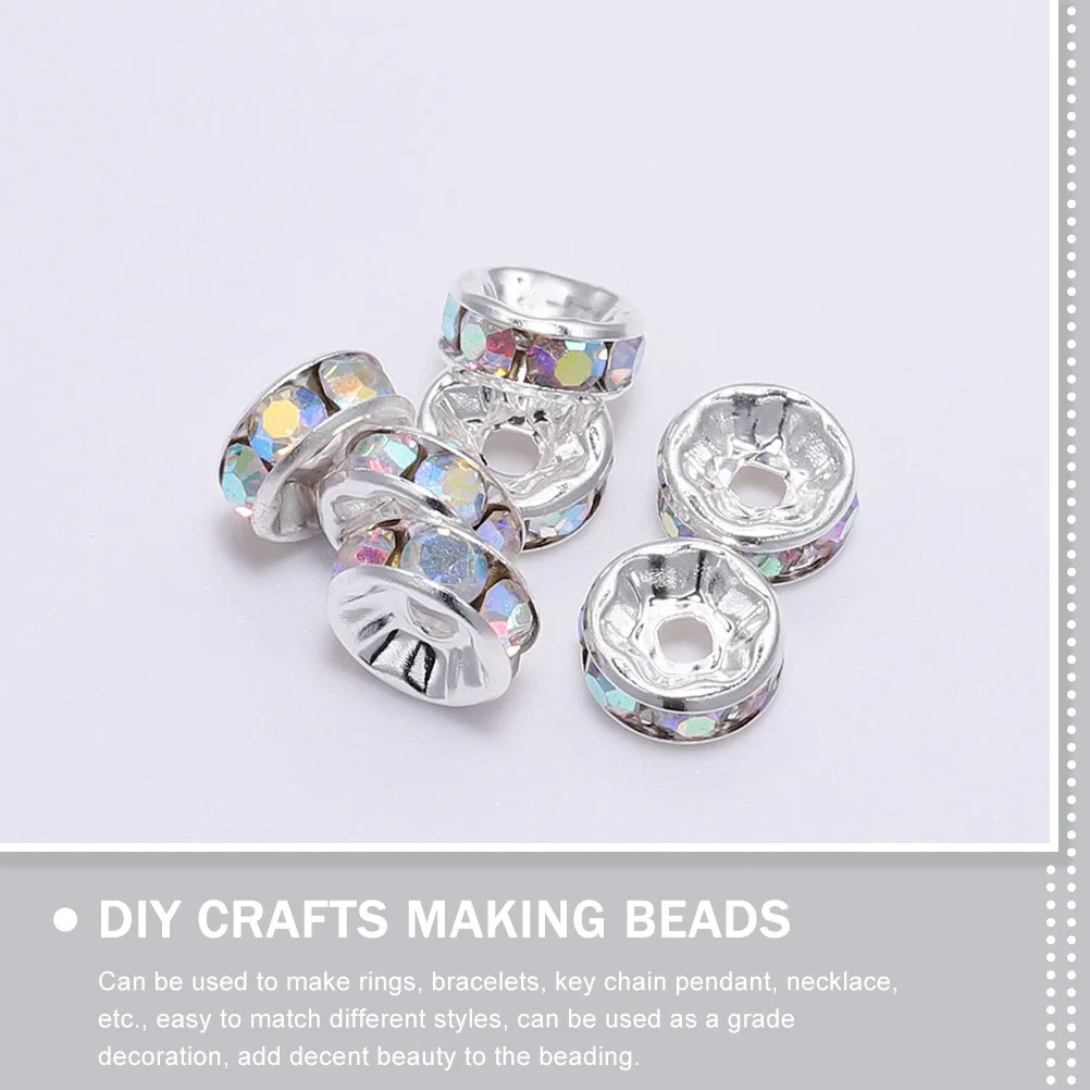 

300Pcs DIY Jewelry Loose Beads Crystal Spacer Round Handcraft Making Bracelets Necklace Crafts Crystal Spacer Beads