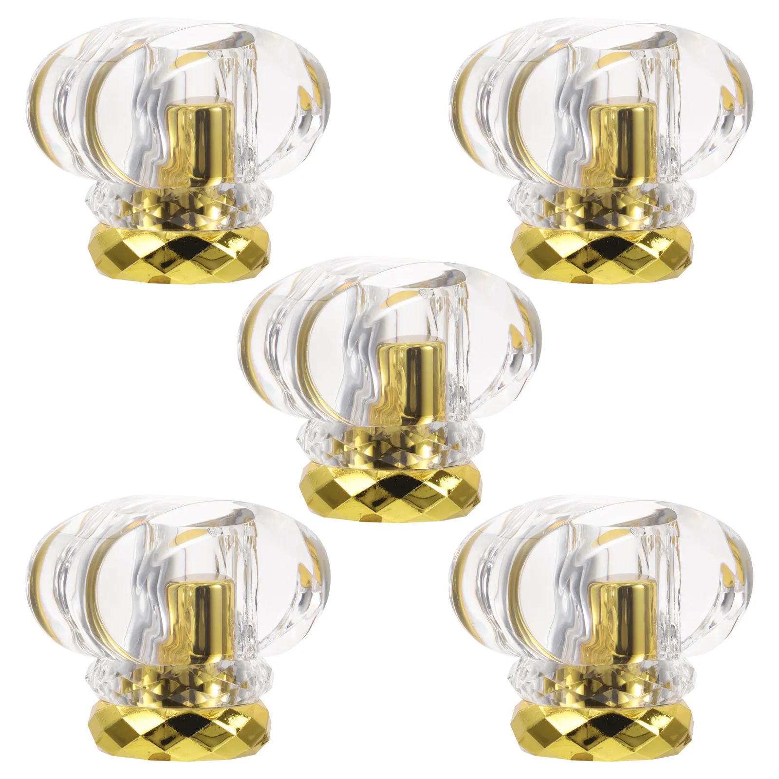 5Pcs Acrylic Perfume Bottle Refillable Replacement Vacation Caps Universal Travel Sealing Leak Proof Lids