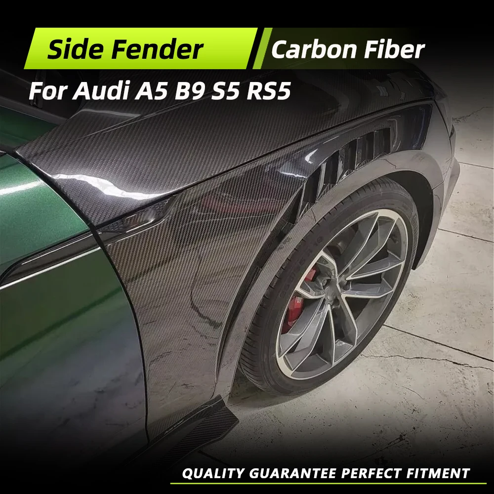 

Car Front Side Fender Fins Air Vent Trims for Audi A5 B9 S5 RS5 2017-2020 Carbon Fiber Car Front Fender Bumper Racing Body Kits