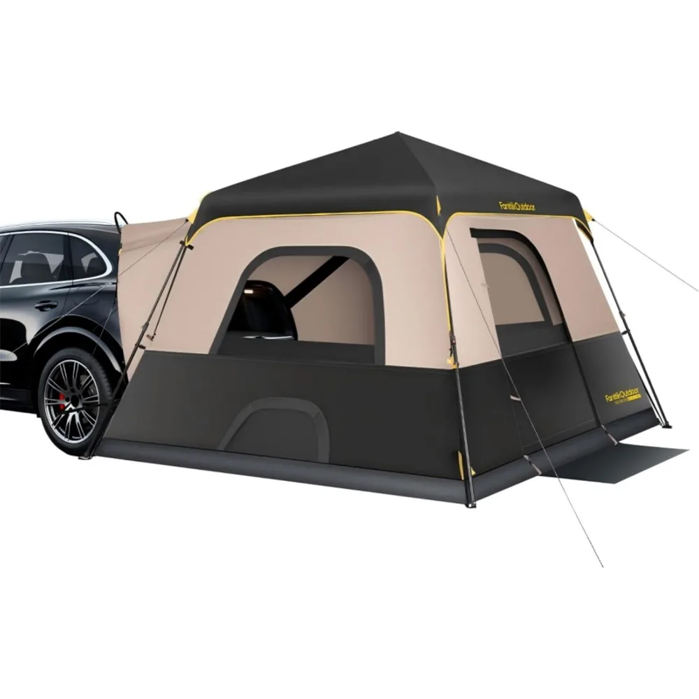 

Rapid Setup 6 Person SUV Cabin Tent Windproof Rainfly Family Camping Khaki