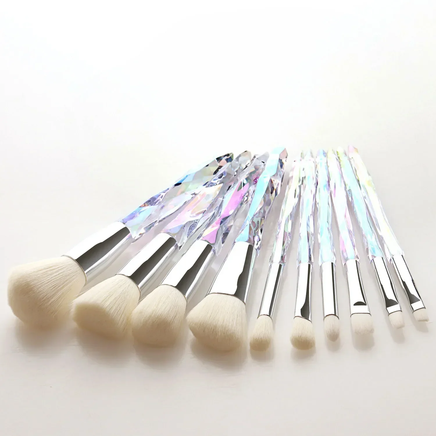 5 Pcs Makeup Brushes Set Professional Crystal Transparent Handle Eye Shadow Blusher Contouring Foundation Beauty Make Up Tools