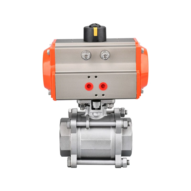 

High Platform Pneumatic Ball Valve Three Piece 304 Stainless Steel Double Acting Cylinder High temperature resistant