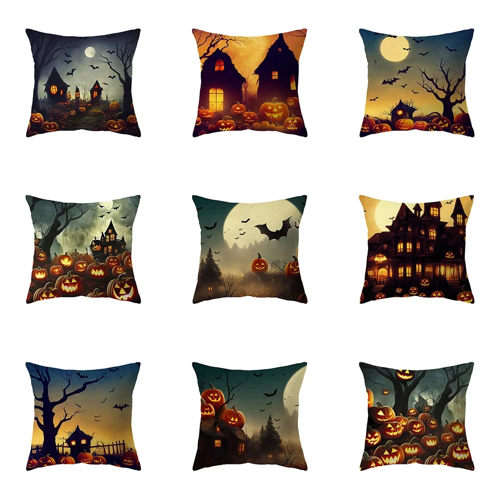 

Horror Halloween Theme Pumpkin Print Pattern Cushion Cover Home Living Room Sofa Decoration Pillow