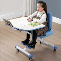 Modern Portable Height Adjustable Foldable Ergonomic Children's Desk Folding Kids Study Table and Chair Set